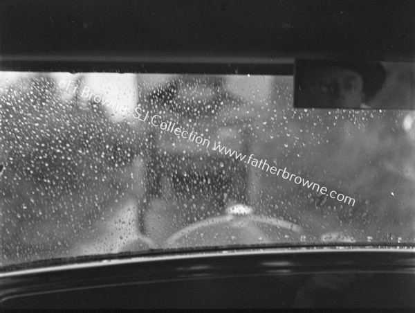 THROUGH WINDSCREEN RAINDROPS